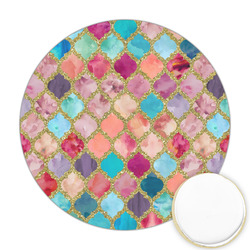 Glitter Moroccan Watercolor Printed Cookie Topper - 2.5"