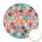 Glitter Moroccan Watercolor Printed Cookie Topper - Round