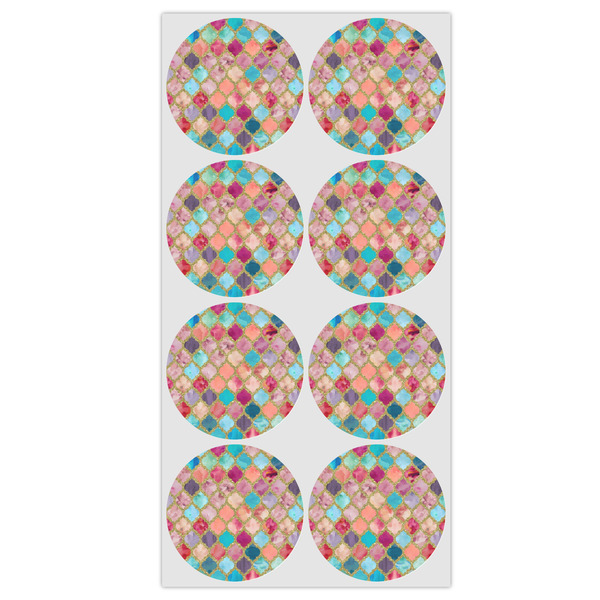 Glitter Moroccan Watercolor Icing Circle - Medium - Set of 8