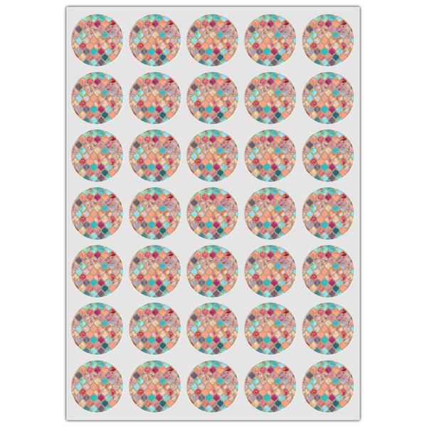 Glitter Moroccan Watercolor Icing Circle - XSmall - Set of 35