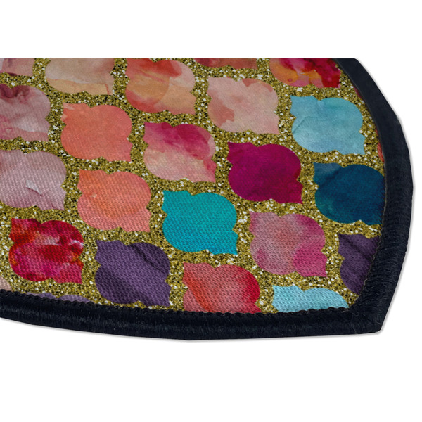 Glitter Moroccan Watercolor Iron on Shield 3 Detail