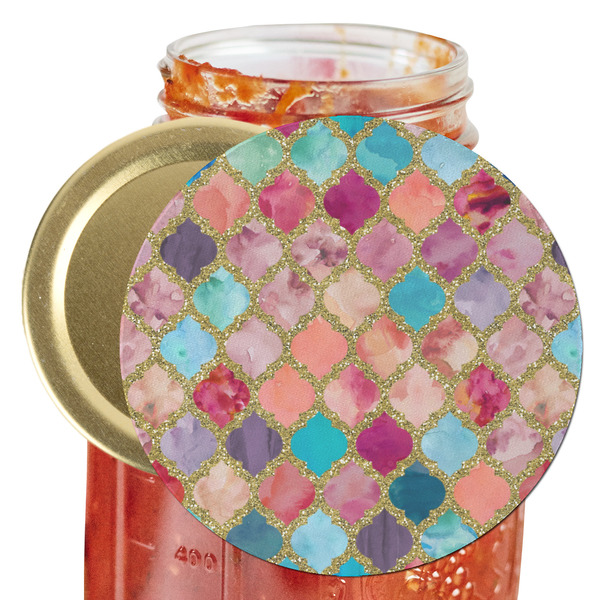Custom Glitter Moroccan Watercolor Jar Opener