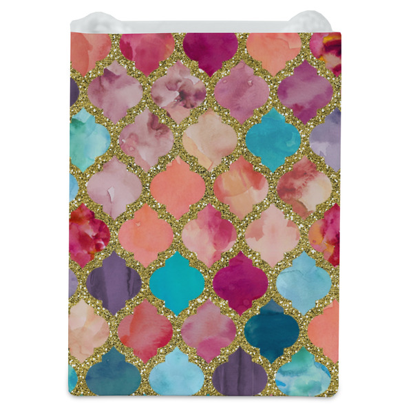 Glitter Moroccan Watercolor Jewelry Gift Bag - Gloss - Front