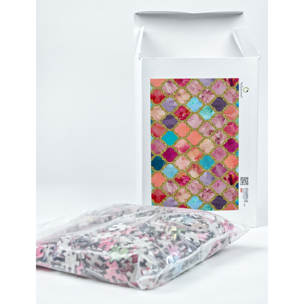 Glitter Moroccan Watercolor Jigsaw Puzzle 1014 Piece - Box