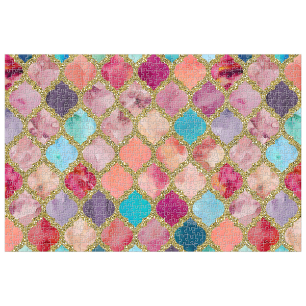 Custom Glitter Moroccan Watercolor Jigsaw Puzzle - 1000-piece