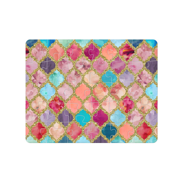 Custom Glitter Moroccan Watercolor 30 pc Jigsaw Puzzle