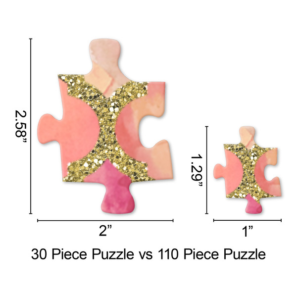 Glitter Moroccan Watercolor Jigsaw Puzzle - Piece Comparison