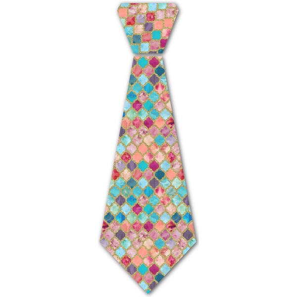 Custom Glitter Moroccan Watercolor Iron On Tie - 4 Sizes