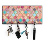 Glitter Moroccan Watercolor Key Hanger w/ 4 Hooks