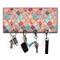 Glitter Moroccan Watercolor Key Hanger w/ 4 Hooks & Keys