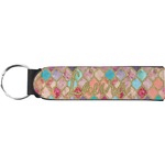Glitter Moroccan Watercolor Neoprene Keychain Fob