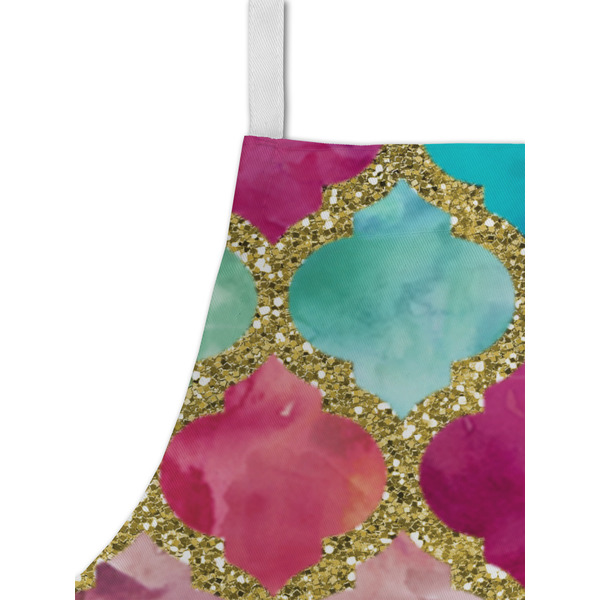 Glitter Moroccan Watercolor Kid's Aprons - Detail