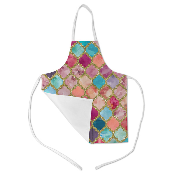 Glitter Moroccan Watercolor Kid's Aprons - Medium - Main (med/lrg)