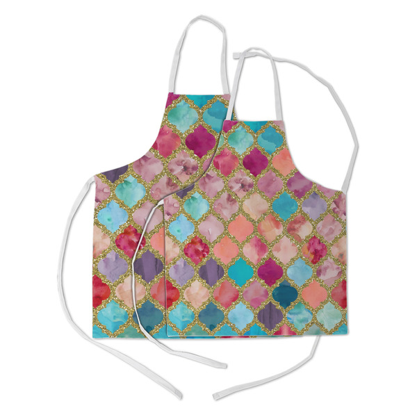 Glitter Moroccan Watercolor Kid's Aprons - Parent - Main