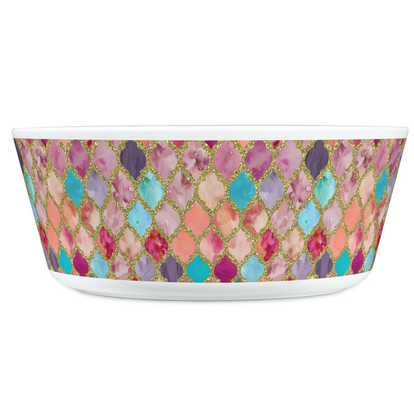 Glitter Moroccan Watercolor Kids Bowls - FRONT