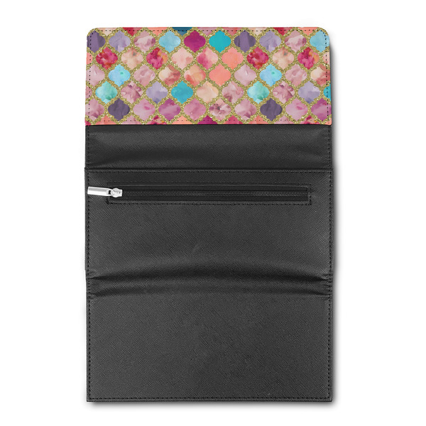 Glitter Moroccan Watercolor Ladies Wallet (Open)