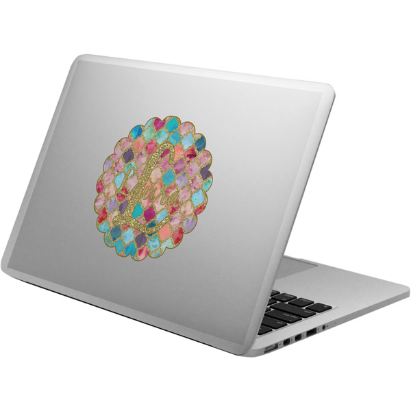 Custom Glitter Moroccan Watercolor Laptop Decal