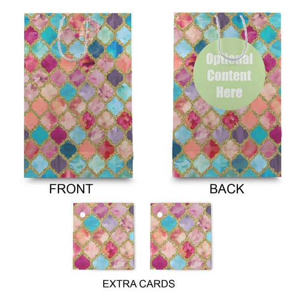 Glitter Moroccan Watercolor Large Gift Bag - Approval