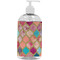 Glitter Moroccan Watercolor Plastic Soap / Lotion Dispenser (16 oz - Large - White)