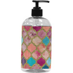 Glitter Moroccan Watercolor Plastic Soap / Lotion Dispenser (16 oz - Large - Black)