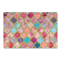Glitter Moroccan Watercolor Large Rectangle Car Magnet