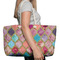 Glitter Moroccan Watercolor Large Rope Tote Bag - In Context View