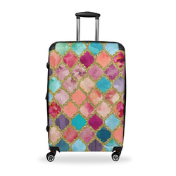 Glitter Moroccan Watercolor Suitcase - 28" Large - Checked