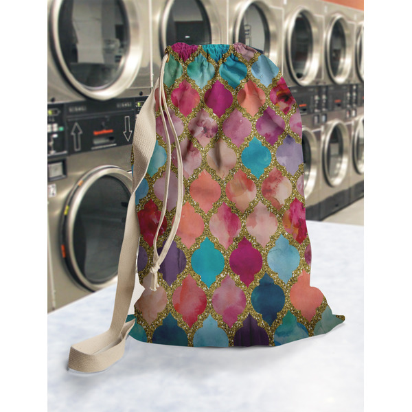 Glitter Moroccan Watercolor Laundry Bag in Laundromat