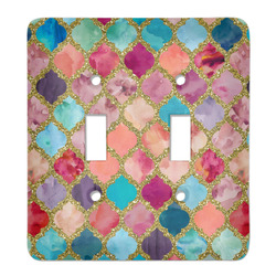 Glitter Moroccan Watercolor Light Switch Cover (2 Toggle Plate)