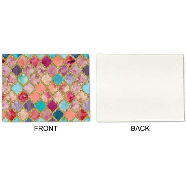 Glitter Moroccan Watercolor Linen Placemat - APPROVAL Single (single sided)