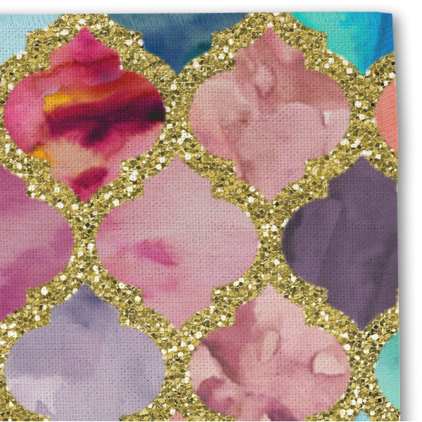 Glitter Moroccan Watercolor Linen Placemat - DETAIL