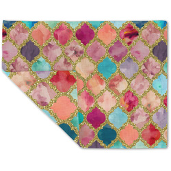 Glitter Moroccan Watercolor Double-Sided Linen Placemat - Single