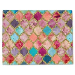 Glitter Moroccan Watercolor Single-Sided Linen Placemat - Single