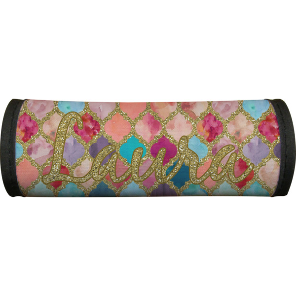 Glitter Moroccan Watercolor Luggage Handle Wrap