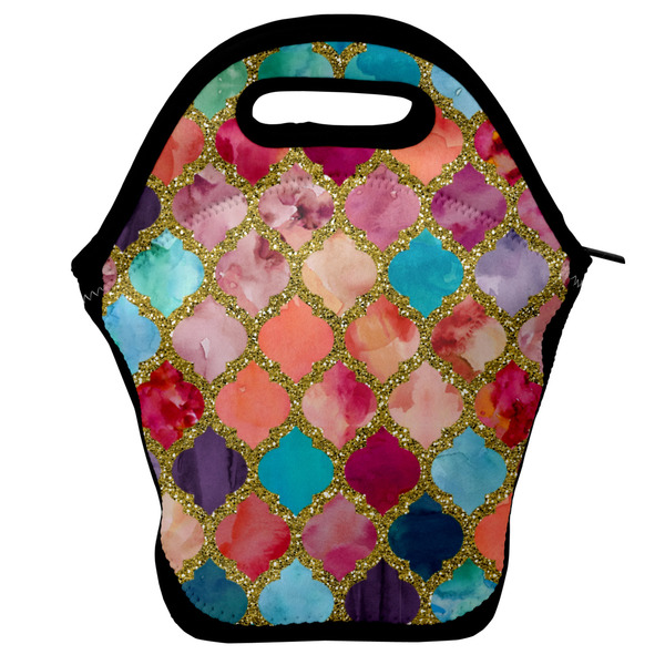 Custom Glitter Moroccan Watercolor Lunch Bag