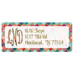 Glitter Moroccan Watercolor Return Address Labels