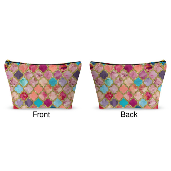 Glitter Moroccan Watercolor Makeup Bag (Front and Back)