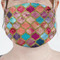 Glitter Moroccan Watercolor Mask - Pleated (new) Front View on Girl