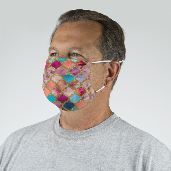 Glitter Moroccan Watercolor Mask - Quarter View on Guy