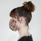Glitter Moroccan Watercolor Mask - Side View on Girl