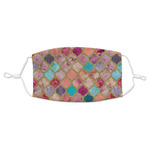 Glitter Moroccan Watercolor Adult Cloth Face Mask - Standard