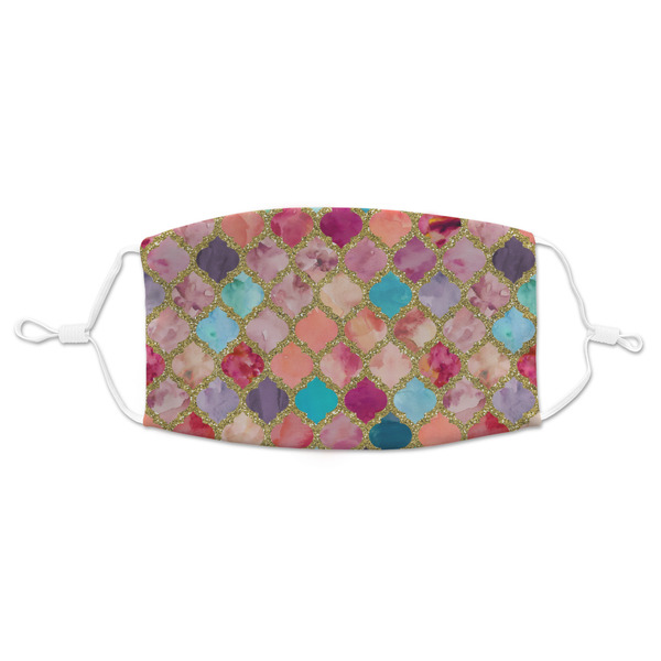 Custom Glitter Moroccan Watercolor Adult Cloth Face Mask