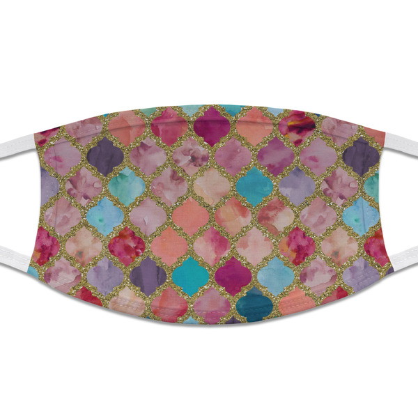 Custom Glitter Moroccan Watercolor Cloth Face Mask (T-Shirt Fabric)