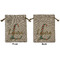 Glitter Moroccan Watercolor Medium Burlap Gift Bag - Front & Back