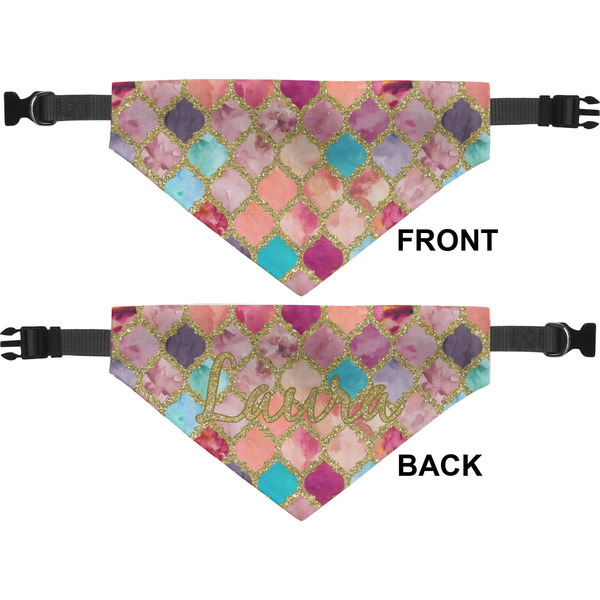 Glitter Moroccan Watercolor Medium Dog Bandana Approval