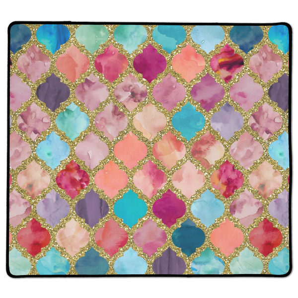 Custom Glitter Moroccan Watercolor XL Gaming Mouse Pad - 18" x 16"