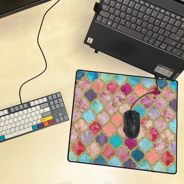 Glitter Moroccan Watercolor Medium Gaming Mats - LIFESTYLE