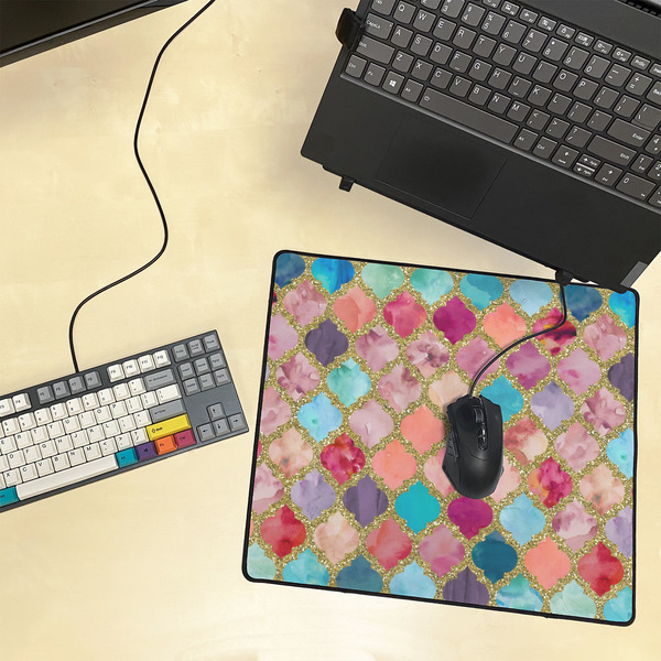 Glitter Moroccan Watercolor Medium Gaming Mats - LIFESTYLE
