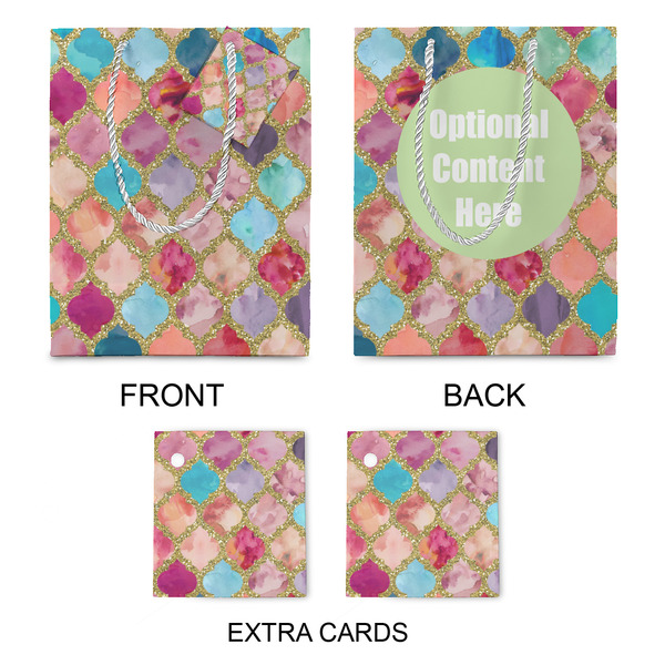 Glitter Moroccan Watercolor Medium Gift Bag - Approval