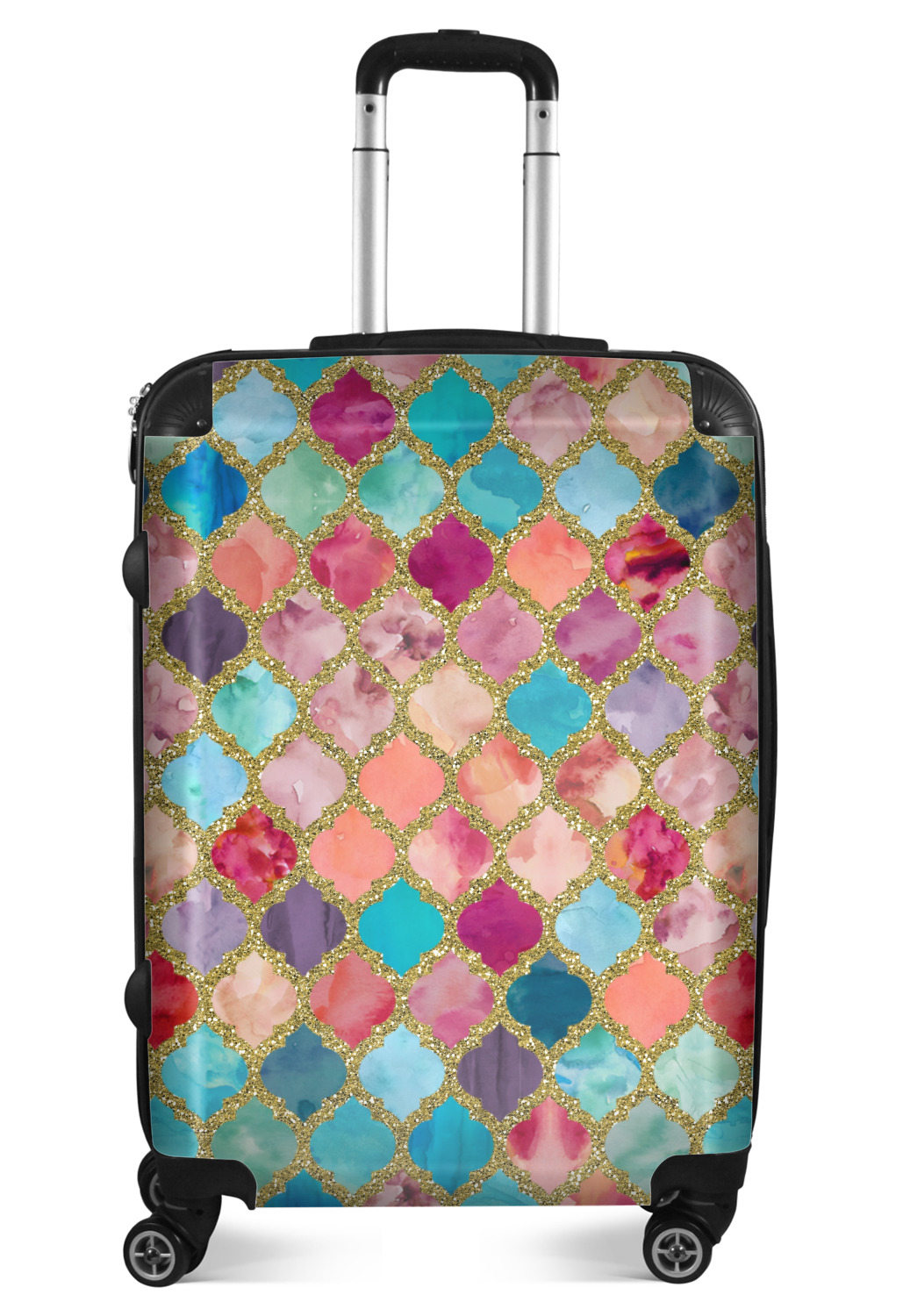 Custom Glitter Moroccan Watercolor Suitcase - 24